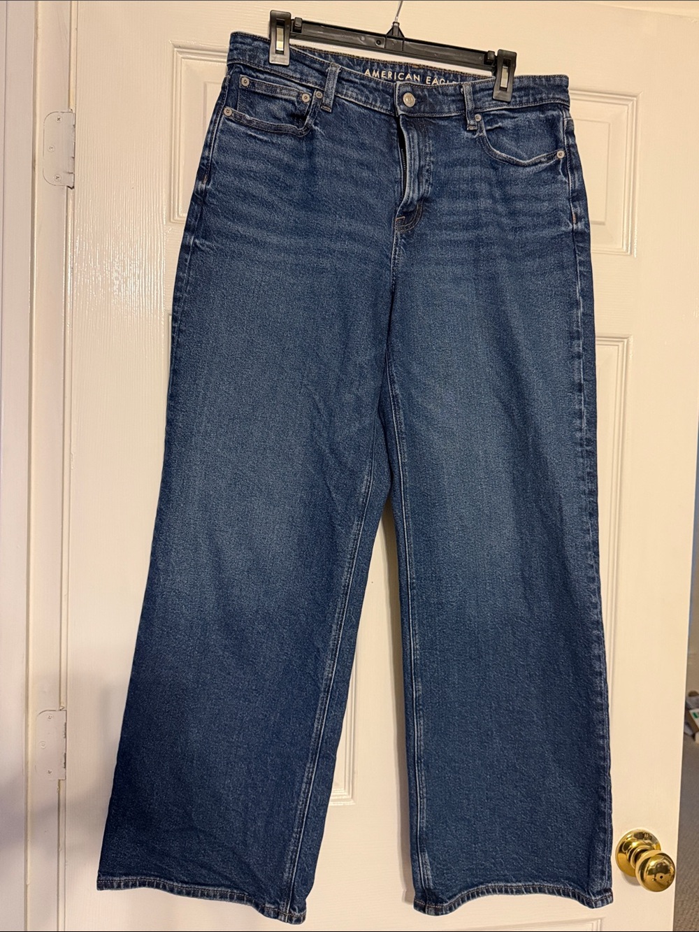 American Eagle Outfitters Wide-Leg Jeans in Deep Blue Denim